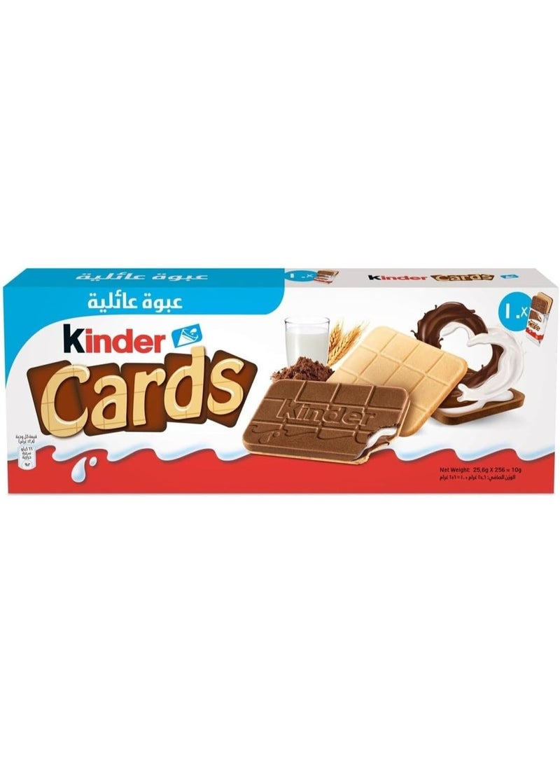 Kinder Cards – Thin Wafer Biscuits with Milk and Cocoa Cream – 256g – 10 Packs - Image 1